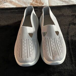 Gray Slip-On Knit Sneakers